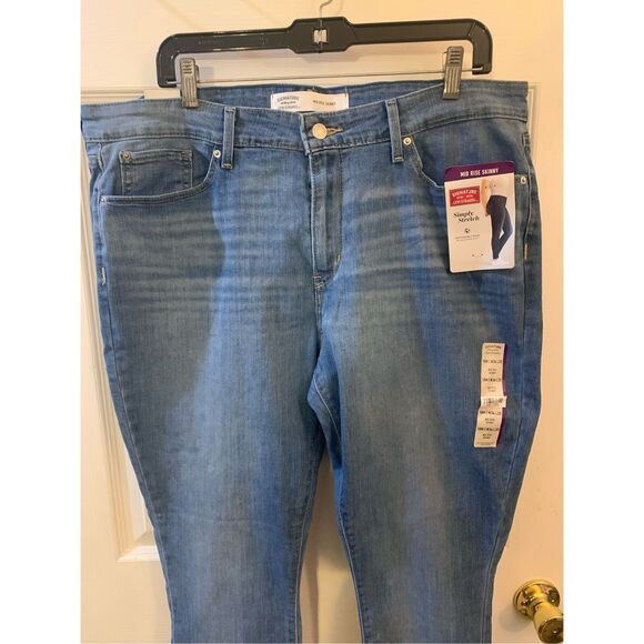 LEVI STRAUSS JEANS SIGNATURE SIMPLY STRETCH MID RISE SKINNY SZ 18/ 34W 30L NWT - Picture 4 of 11